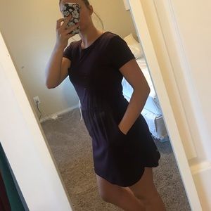 Purple short dress with pockets